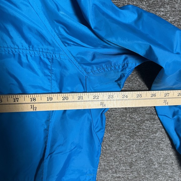 Vintage Columbia Jacket Womens Medium Blue Hooded Windbreaker Radial Sleeve 90s - Picture 6 of 9